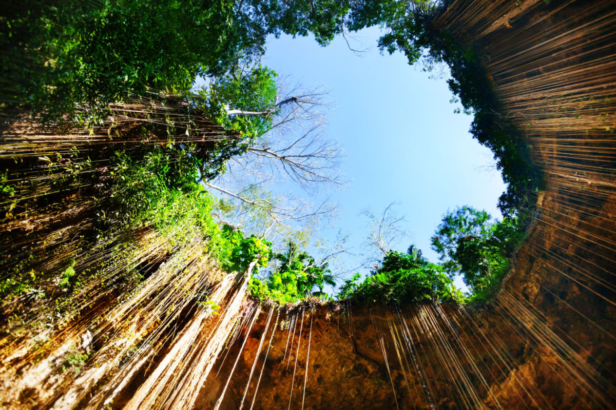 El Cenote Ik Kil es un cenote tipo abierto