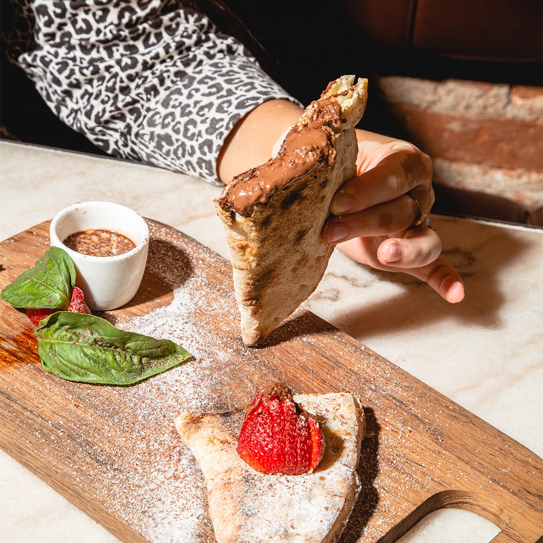 Calzone de Nutella en fabiana's pizzeria polanco