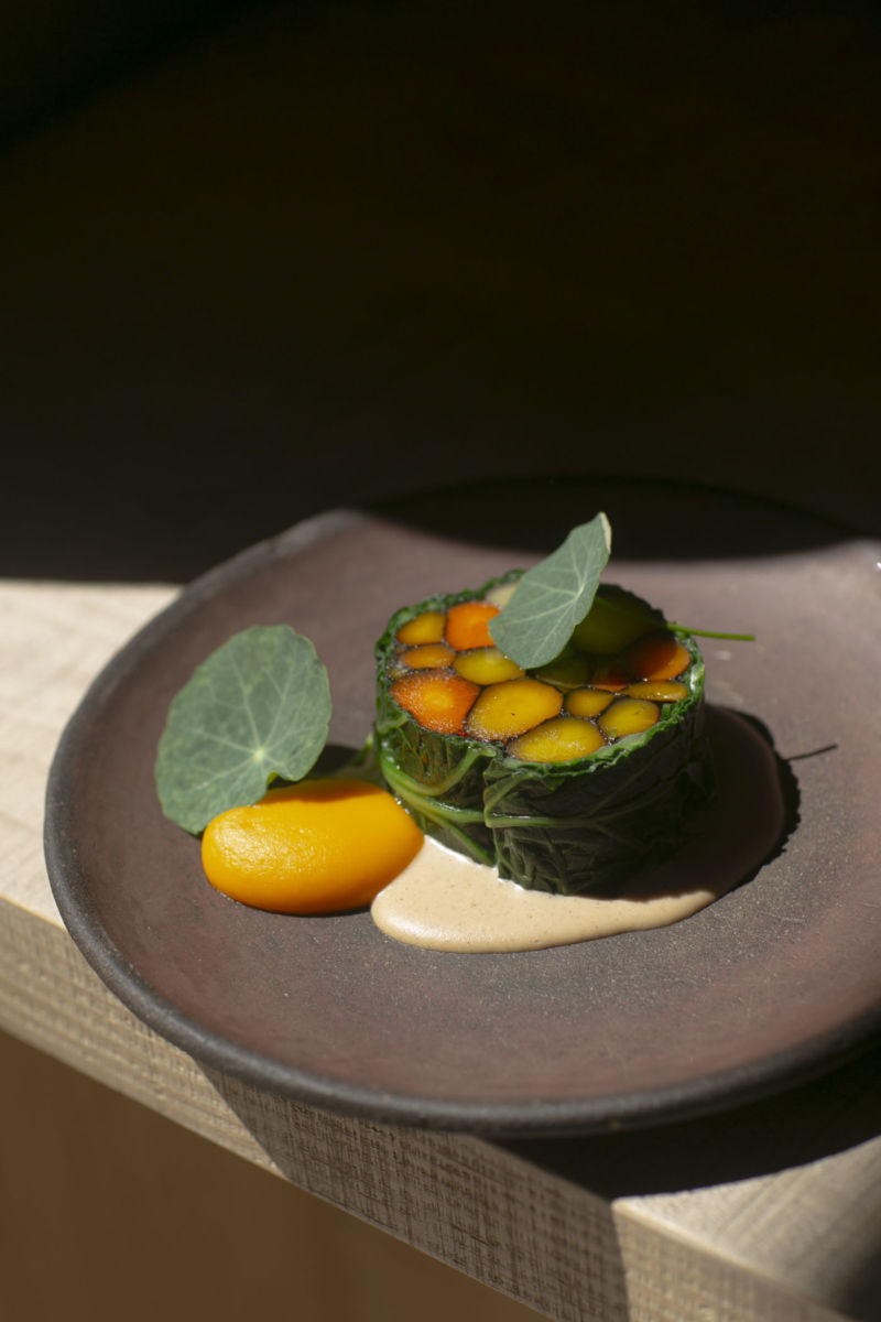 Terrina de zanahorias, cocina mexicana contemporánea. 