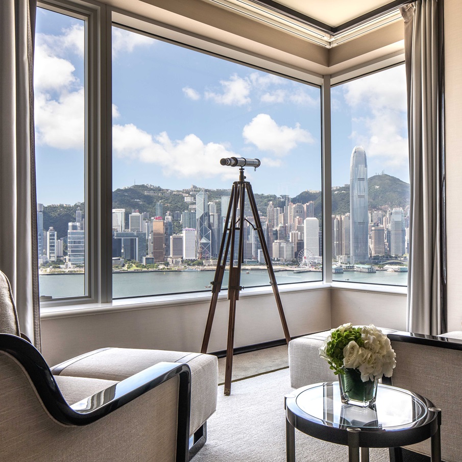 El hotel ofrece grandes vistas de la Isla de Hong Kong