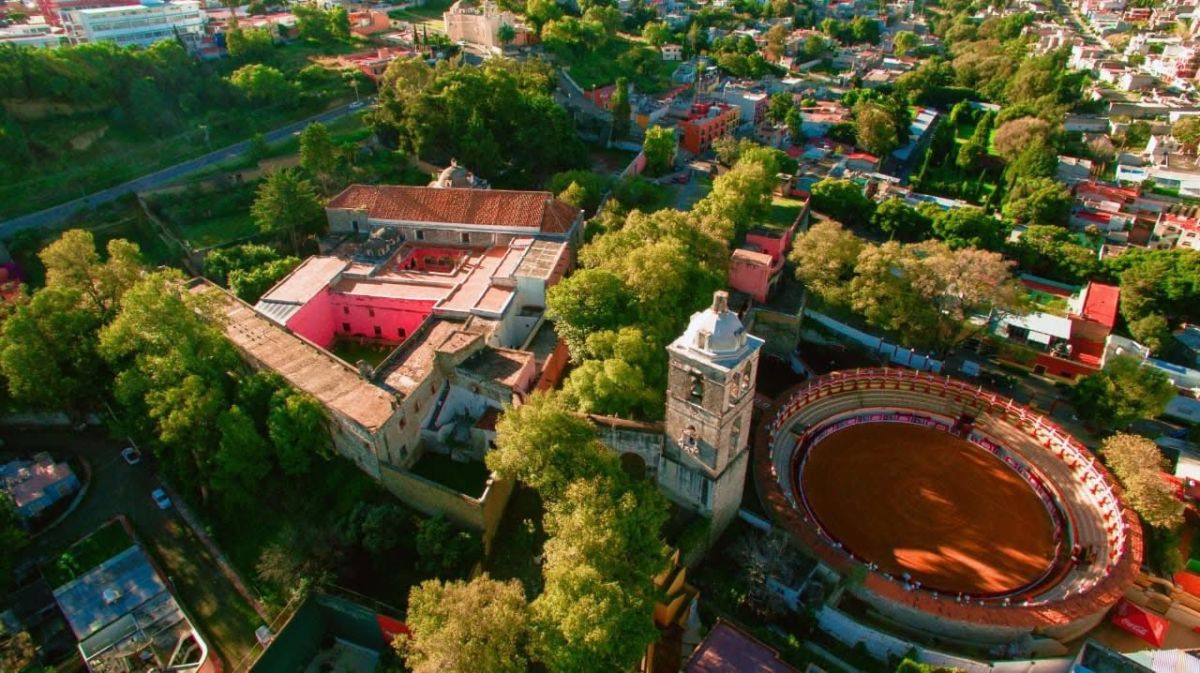 Vista aérea de la Catedral de Tlaxcala 
