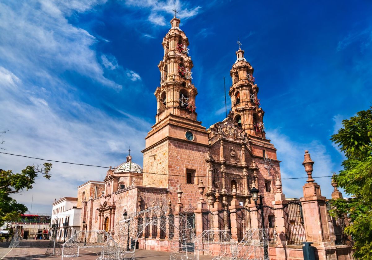 Edificios rosas en el Centro Histórico de Aguascalientes