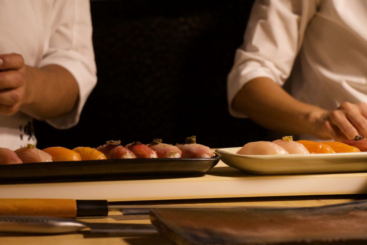 Colección de nigiris en Matsuba Polanco. 