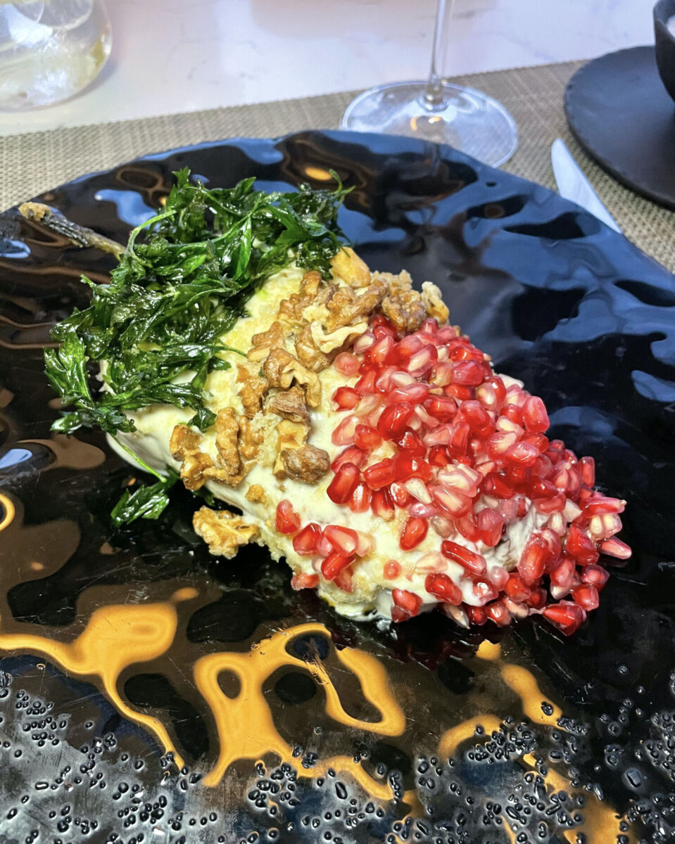 Chile en nogada en el restaurante Diana