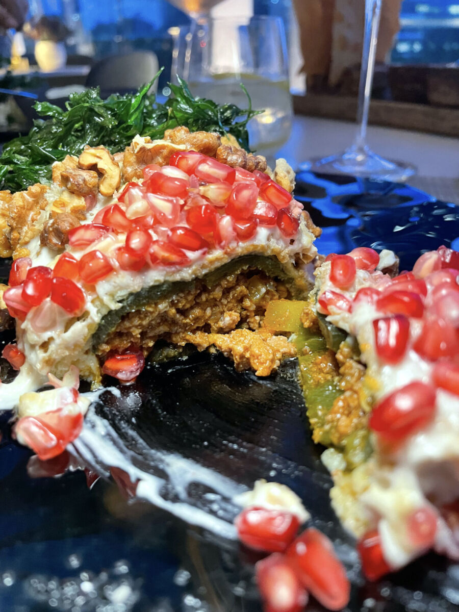 Chile en nogada en el restaurante Diana