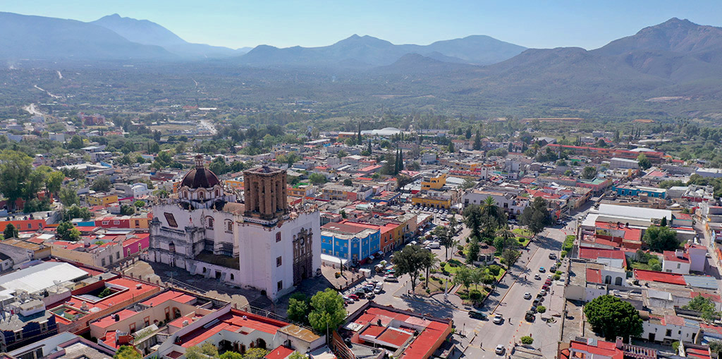 Vista aérea del Pueblo mágico de Zimapán 