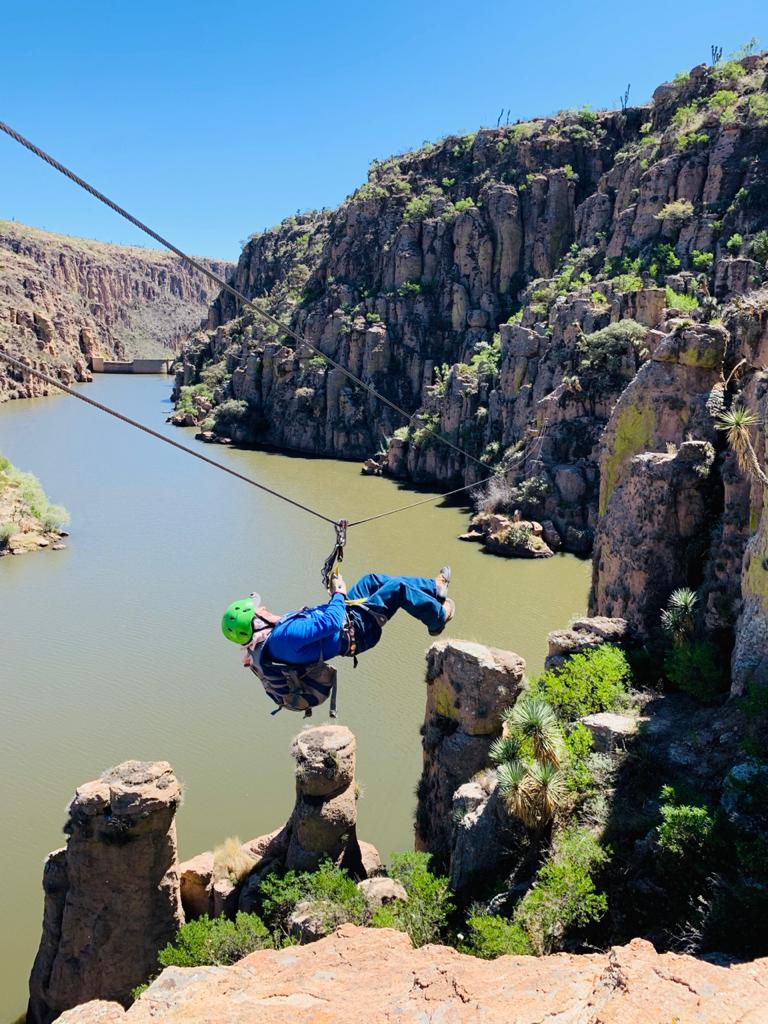 En este parque de aventuras hay dos tirolesas; de 90 y 140 metros 