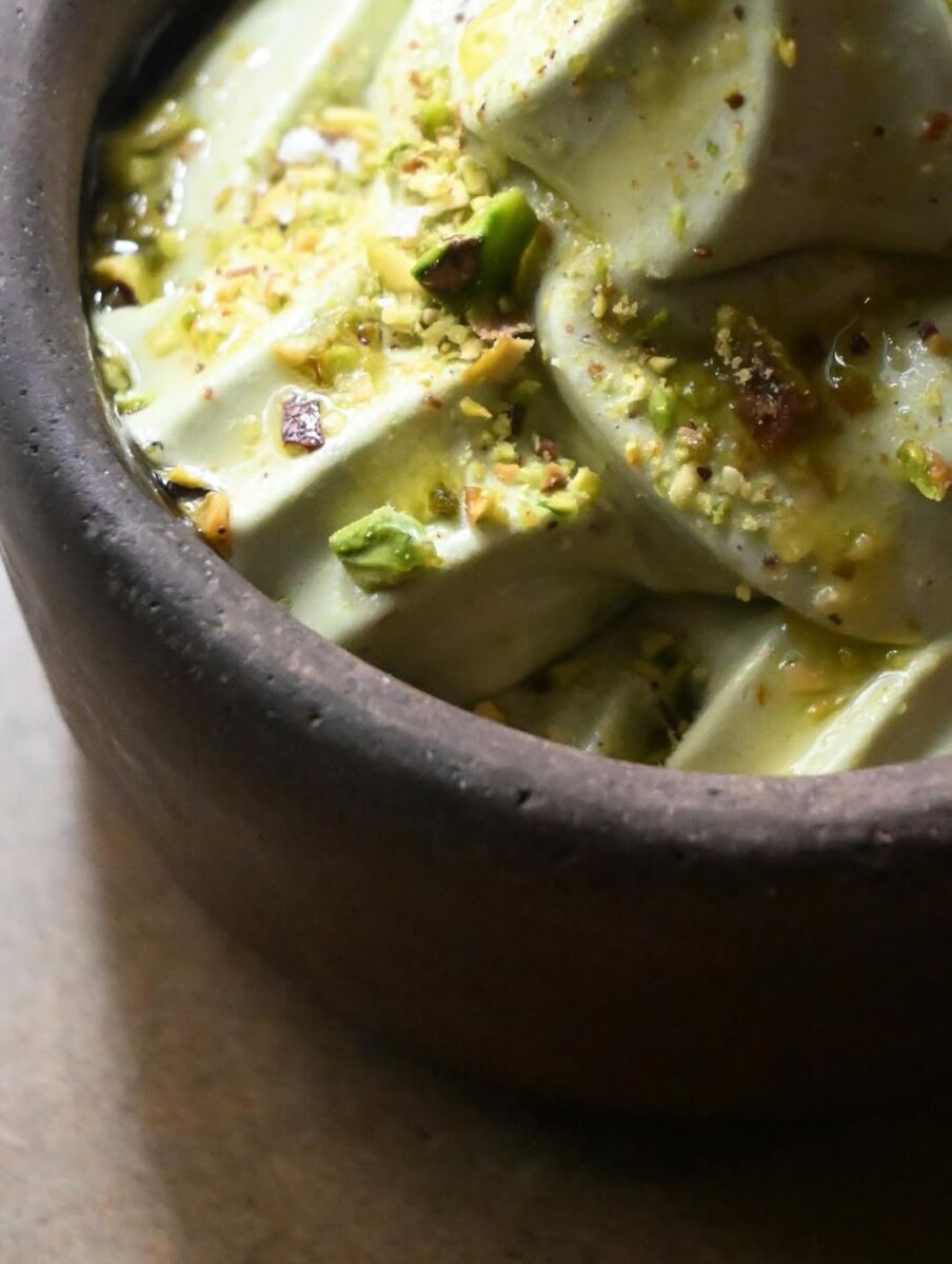 Helado suave de pistache