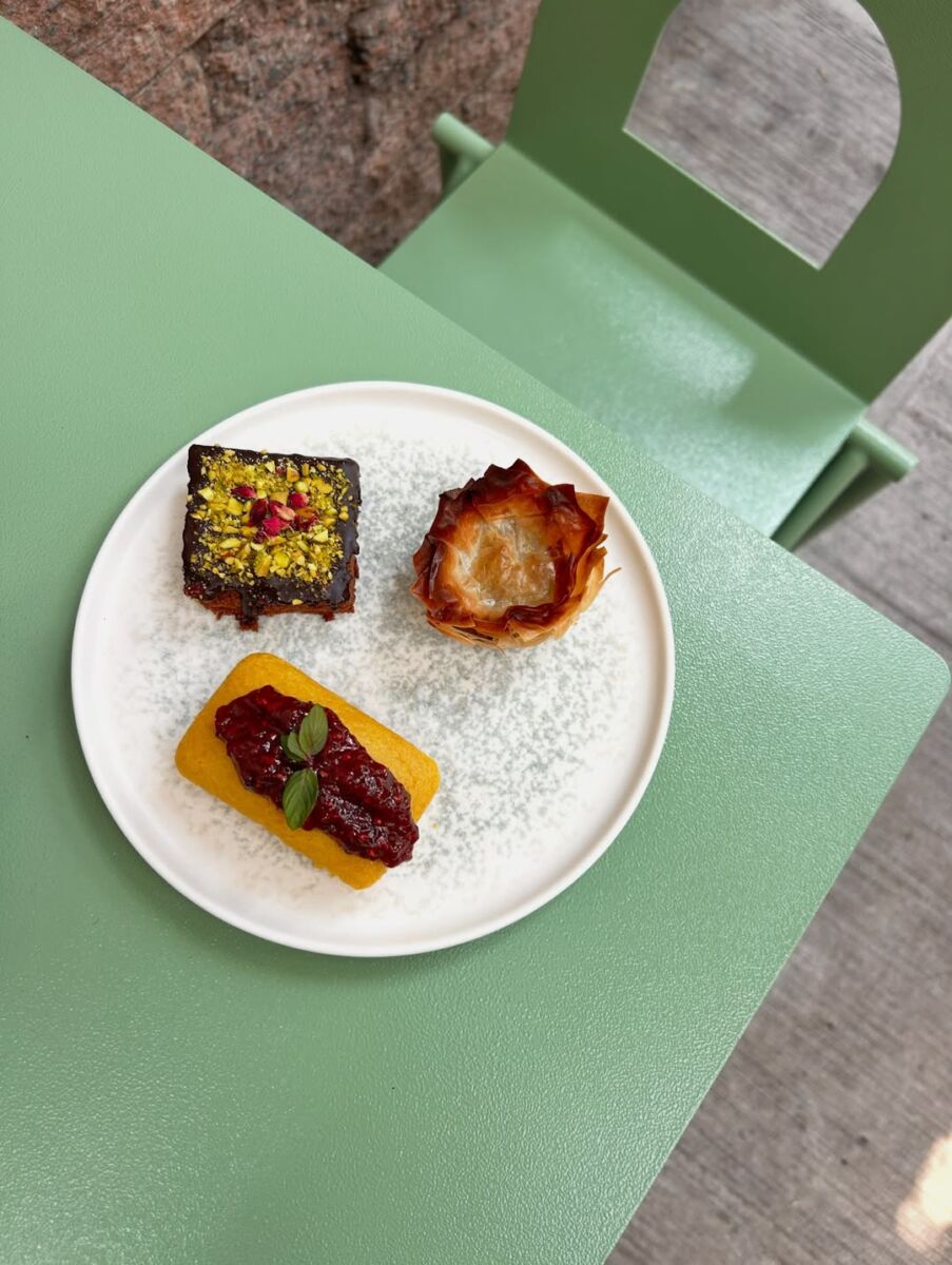 Pranliné de pistache, Sfouf y Brownie sin gluten