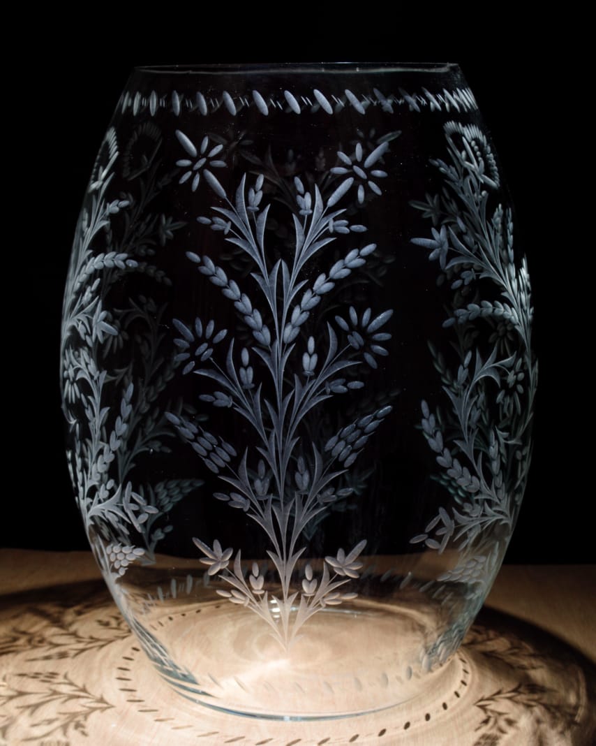 Floreros de vidrio de pepita de José Cruz Guillén Peña