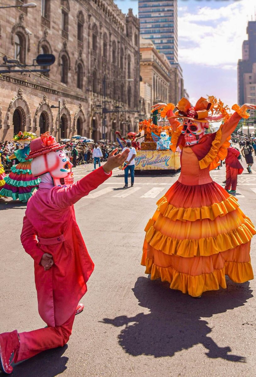 desfile de día de muertos desde el gran hotel de méxico