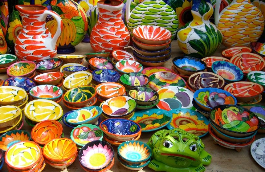 artesanías de barro de 7 tonalidades