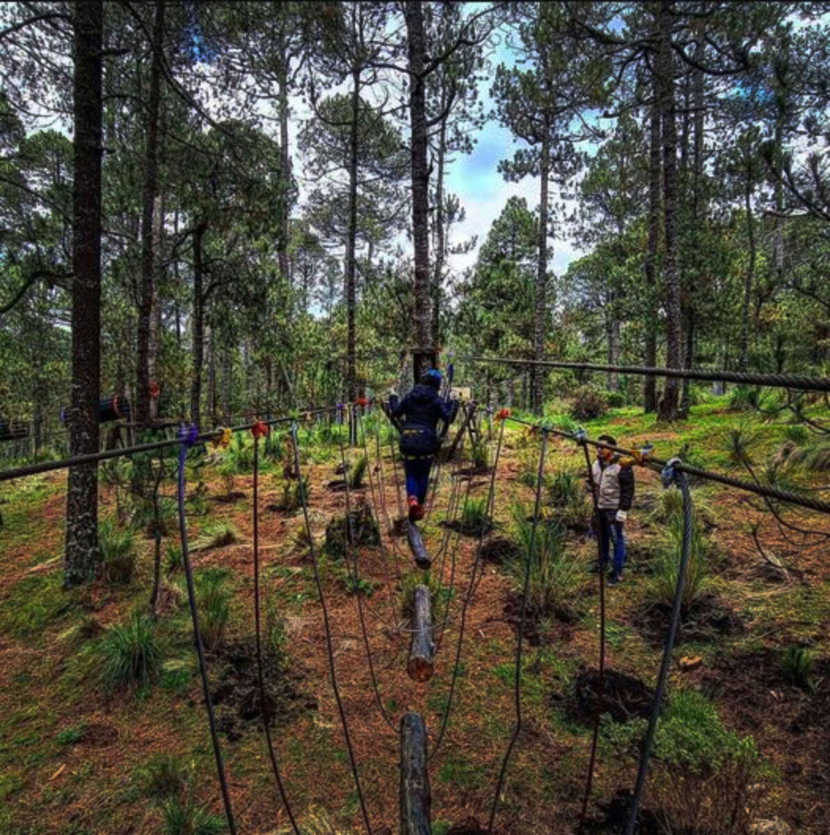 puentes colgantes a 9m de altura en Villa Ecoturística La Venta entre los volcanes