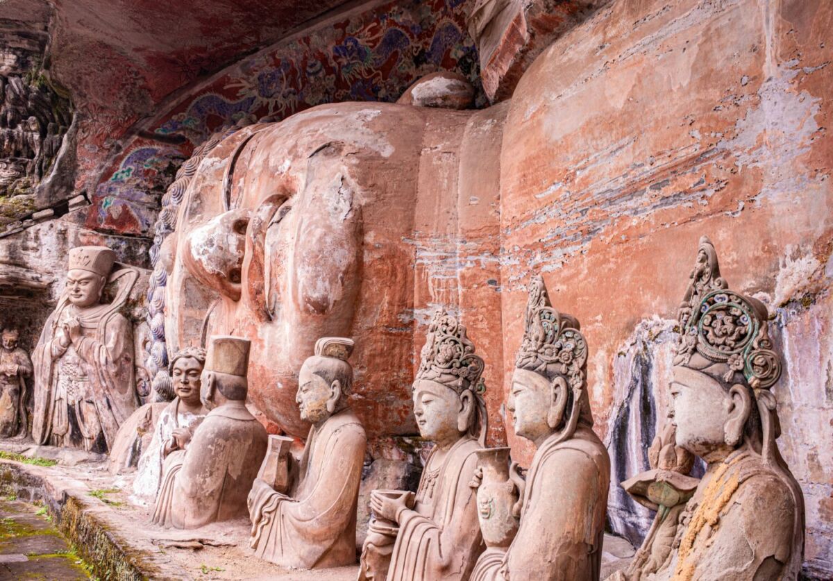 Las esculturas rupestre de Dazu están declaradas Patrimonio de la Humanidad por la UNESCO.