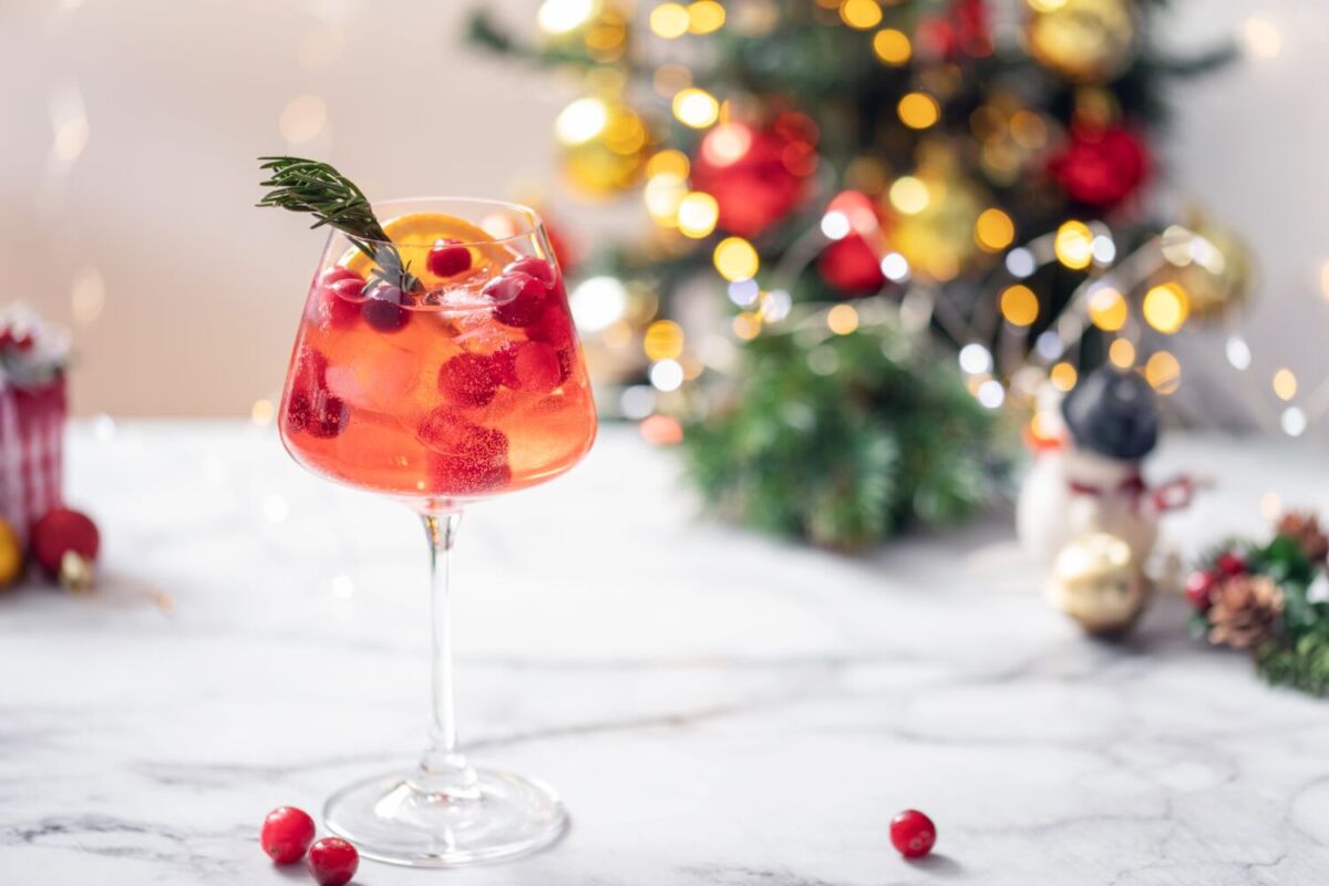 spritz de arándanos para la cena de diciembre