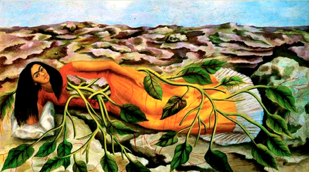 El cuadro 'Raíces' de Khalo, simboliza su vínculo con sus raíces, su fortaleza y su deseo de convertirse en madre