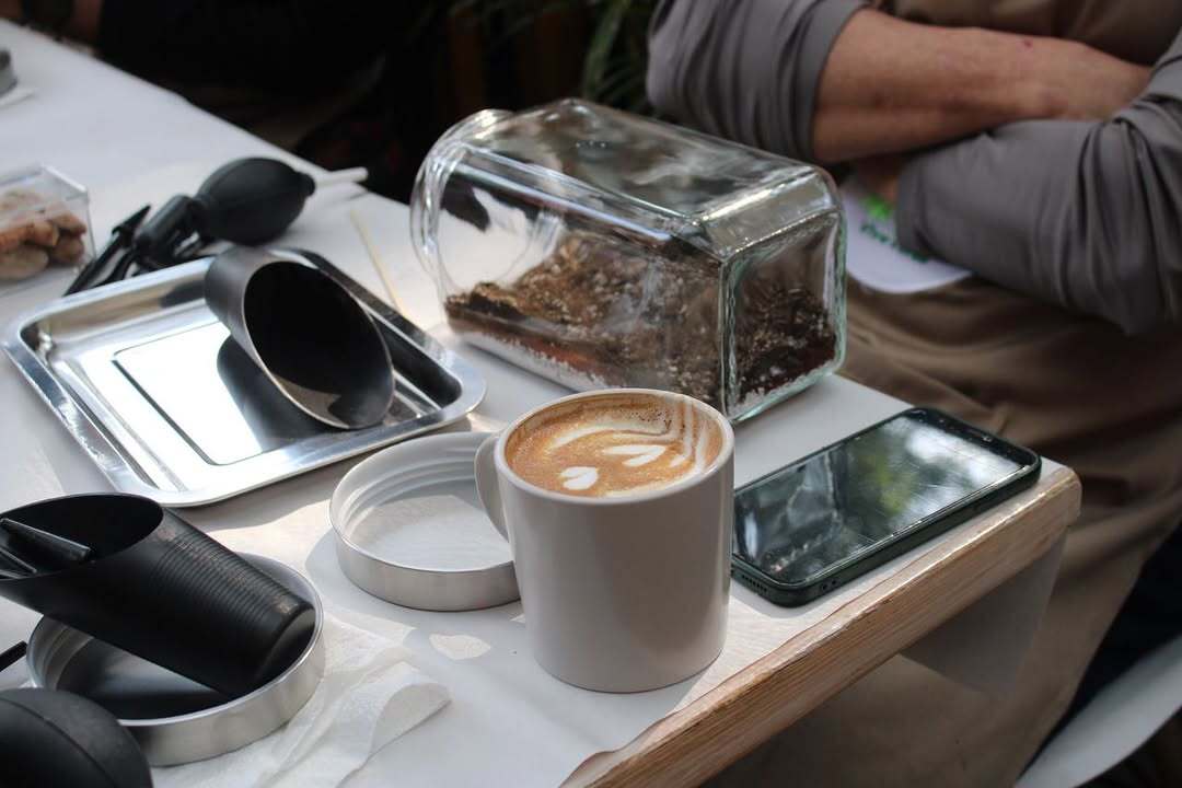 café, arte botánico en taller de fin de semana