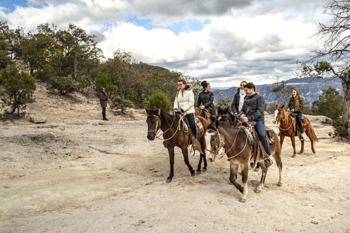 recorrido a caballo como parte de las actividades disponibles en el hotel