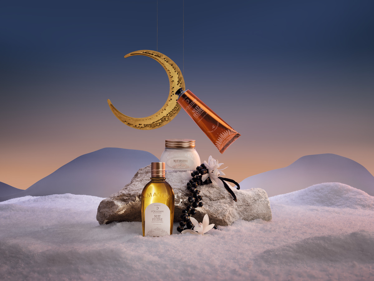 noche festiva de la magia de la luz de l'occitane en provence, colección festiva de edición limitada