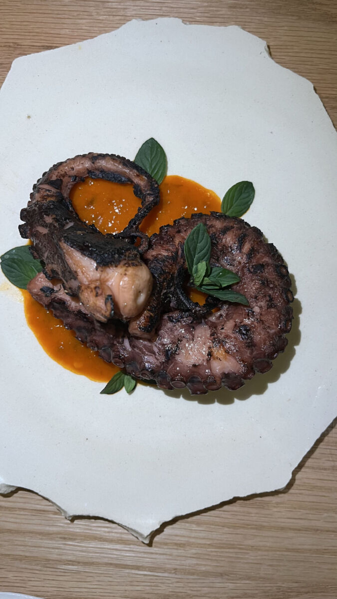 Pulpo a la menta marta restaurante