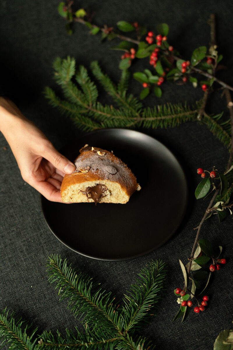 Rebanada de rosca de reyes