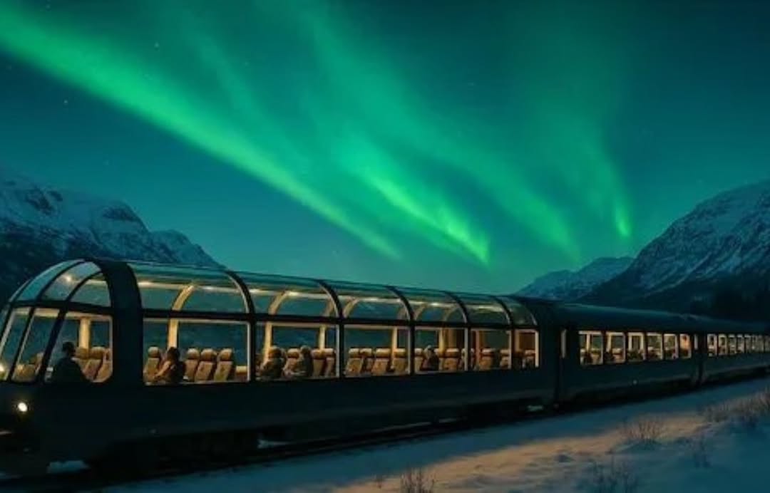 'Midnight Aurora Route’ es un tren nocturno que te permite ver auroras boreales en Noruega 