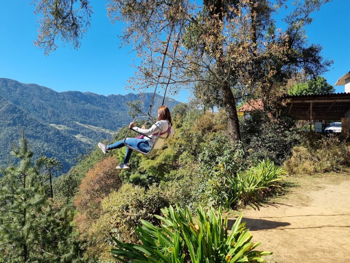 En Zacatlán de las Manzanas hay un columpio en medio de la Barranca de los Jilgueros