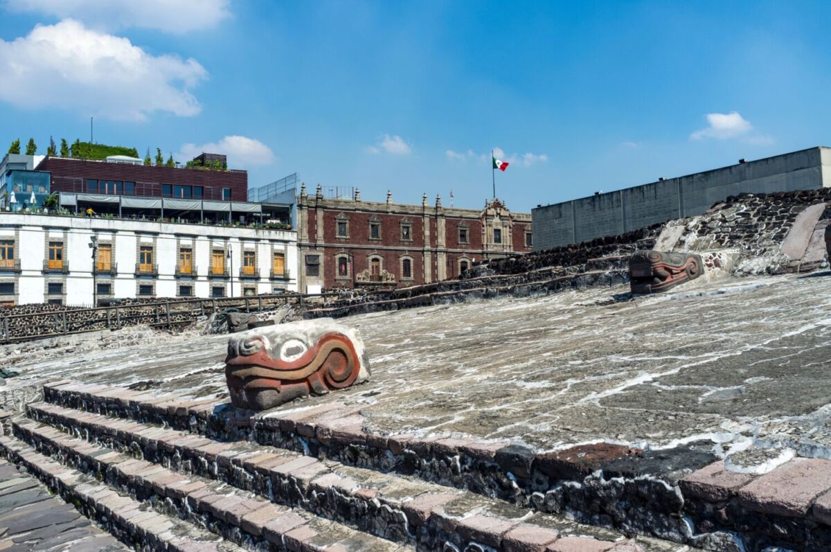 Las ruinas del Templo Mayor constituyen lo que anteriormente fue La Gran Tenochtitlán 