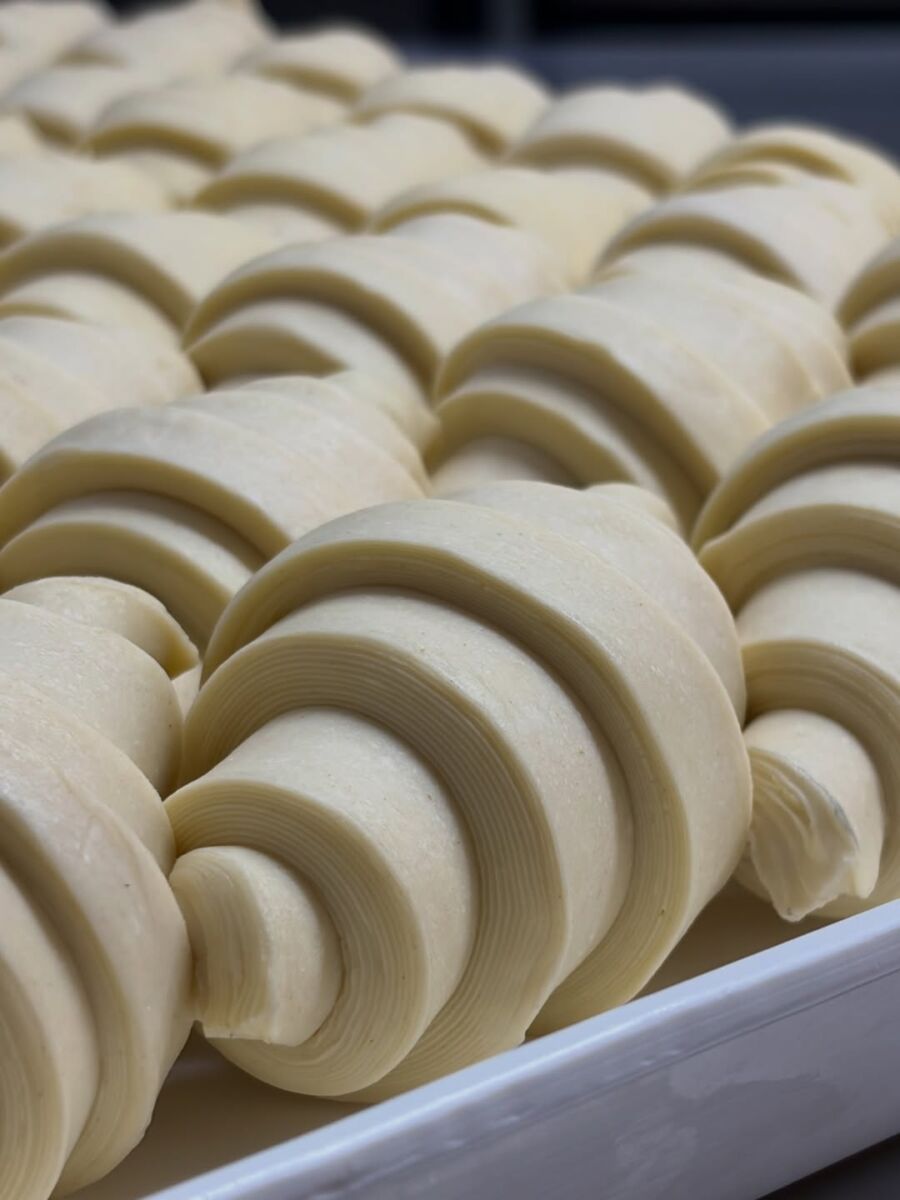 Croissants antes de pasar por el horno 