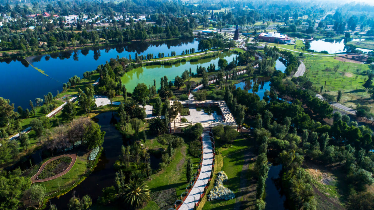 vista aérea del Parque Ecológico de Xochimilco