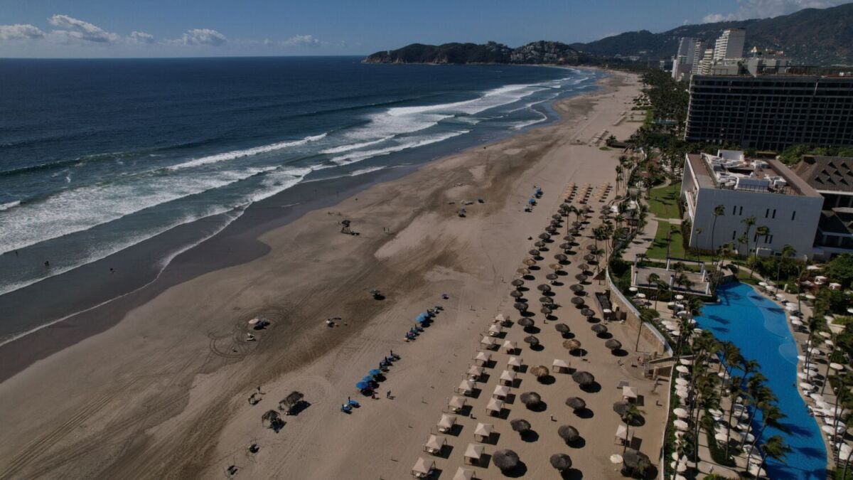 Vista panorámica de la playa Acapulco Diamante en México