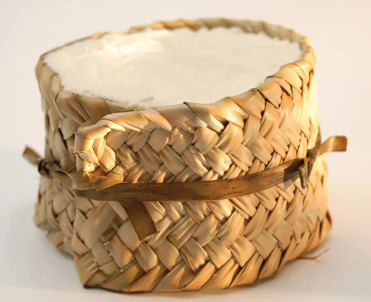 Queso de tenate envuelto en hoja de palma