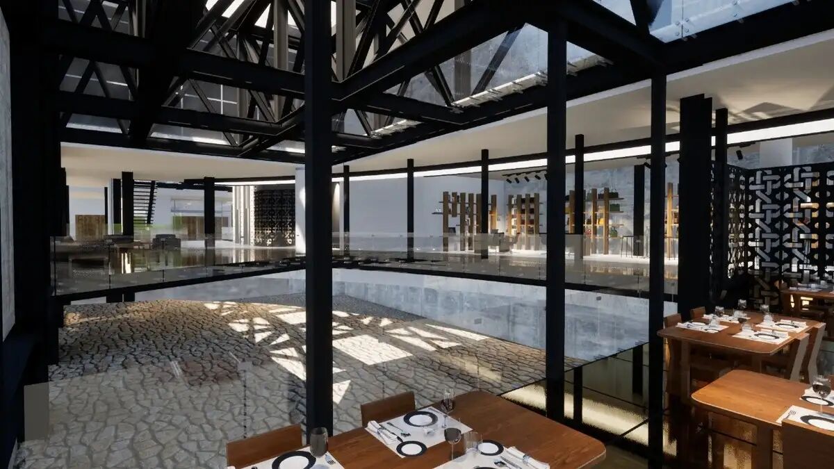 restaurante rodeado de ruinas prehispánicas 