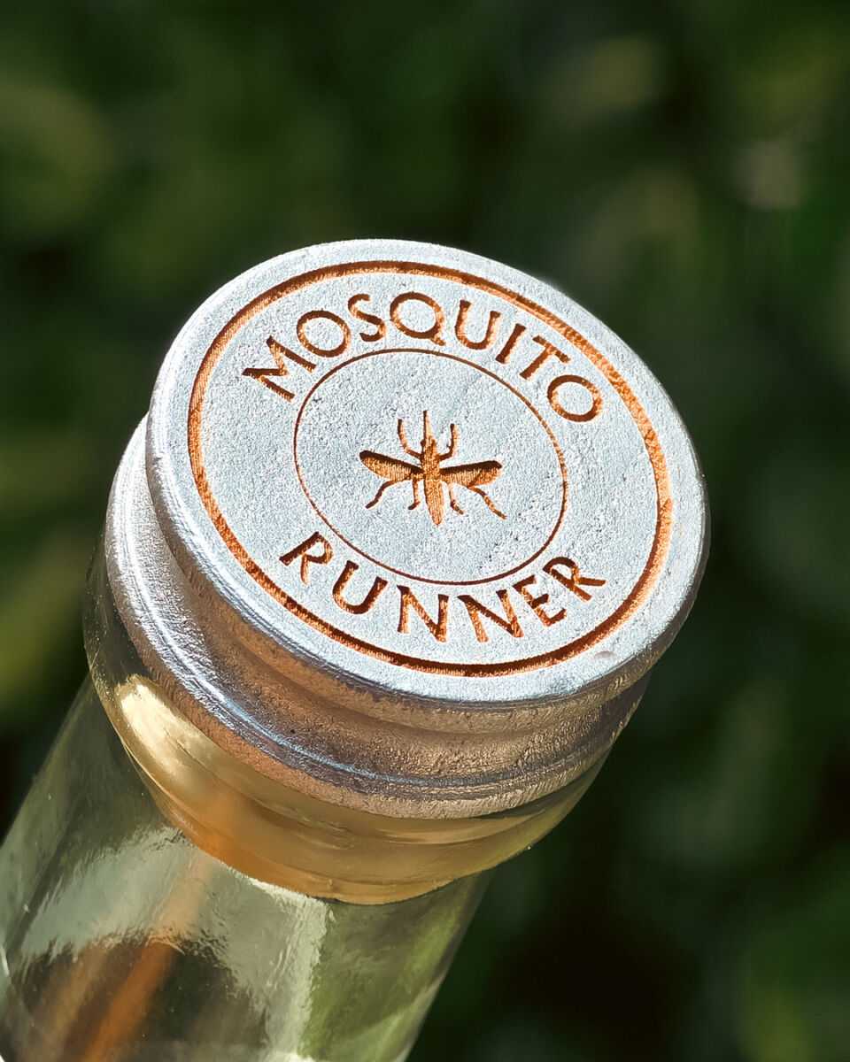 close up de la tapa de una botella de mosquito runner
