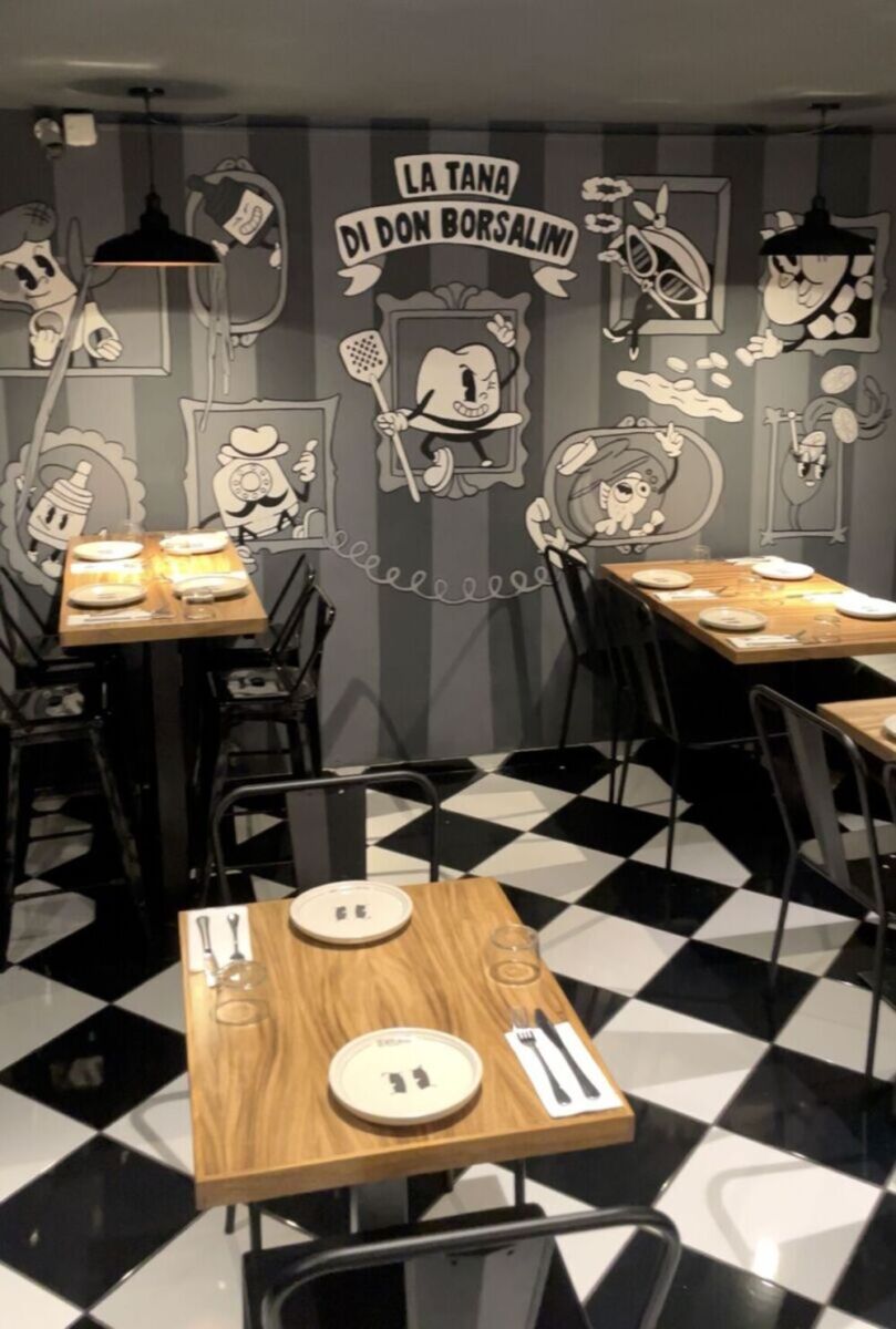 Interior del restaurante Traficante de Pizza 