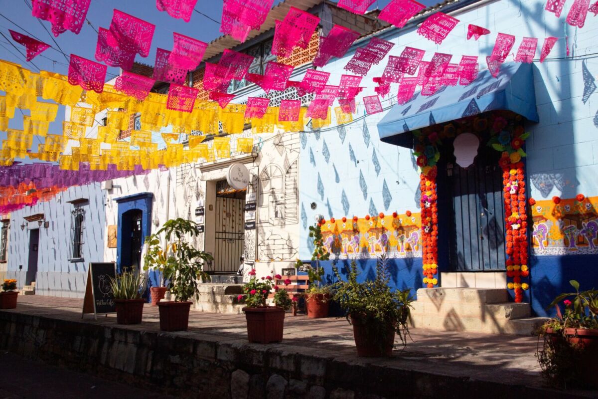 casas coloridas en Oaxaca 