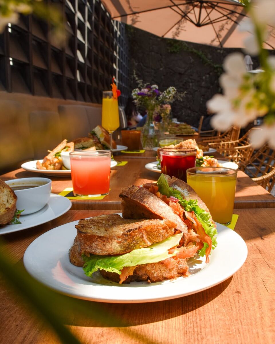 sándwich con lechuga y tocino 