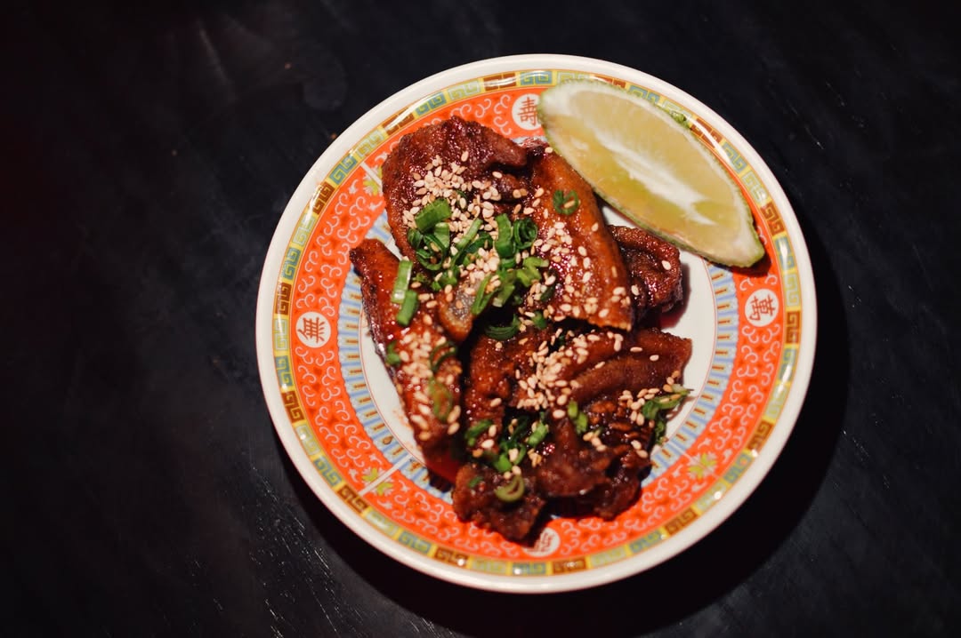 plato chino con pollo agridulce