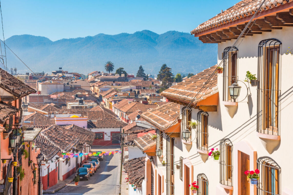vista aérea del Pueblo Mágico de San Cristóbal de las Casas, en Chiapas 