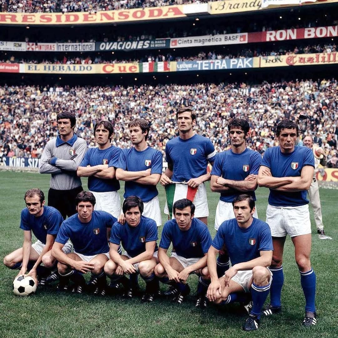 Foto oficial de la selección italiana en el Mundial de 1970 