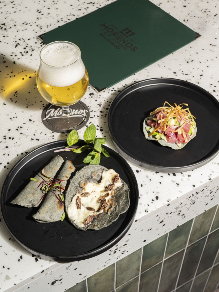 Quesadillas con chpaullines y tostadas de atún fresco