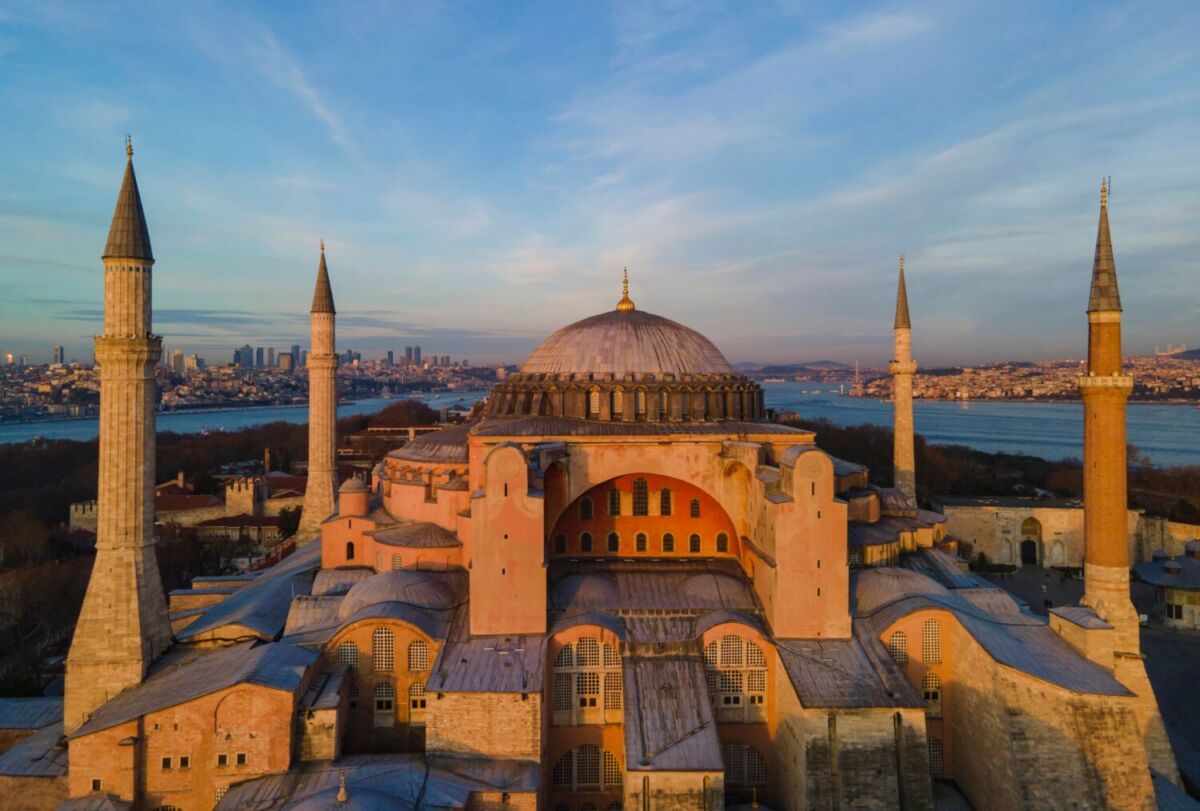 vista aérea de la mezquita Hagia Sophia 
