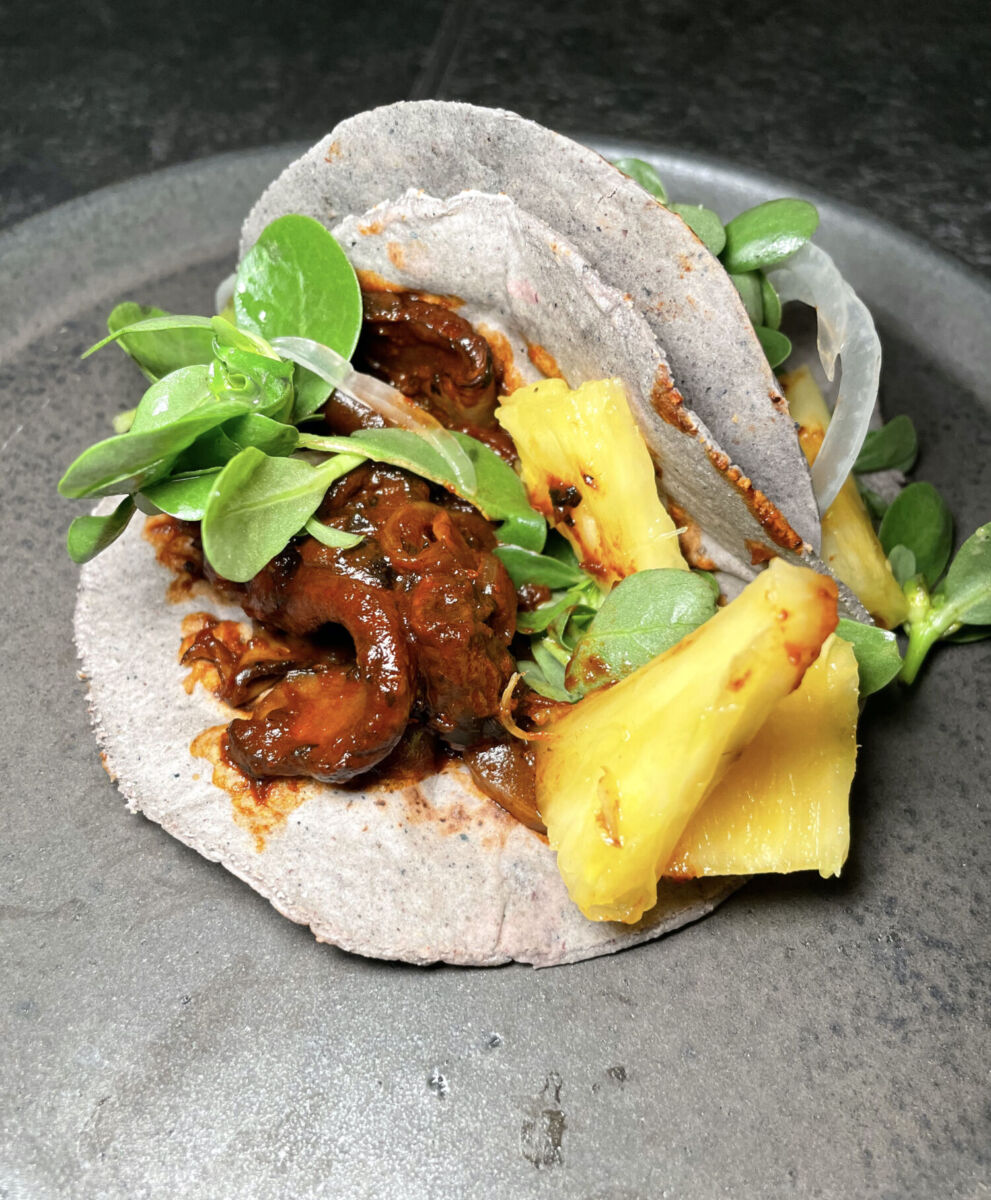 Taco vegano de portobello 