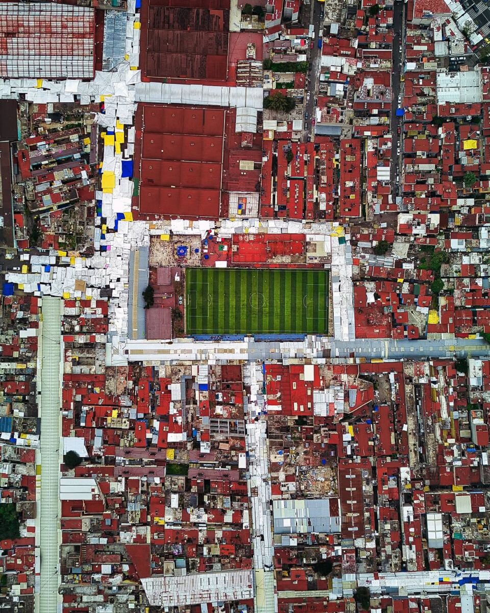 Vista aérea del Deportivo Maracaná en Tepito 