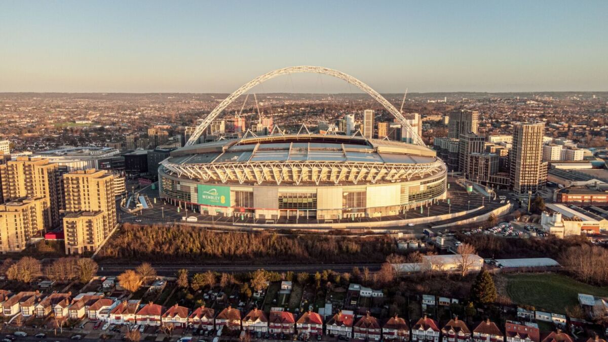 vista aérea del Estadio de Wembley, en Londres