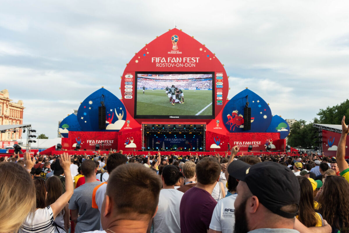 pantalla principal del fan fest del mundial