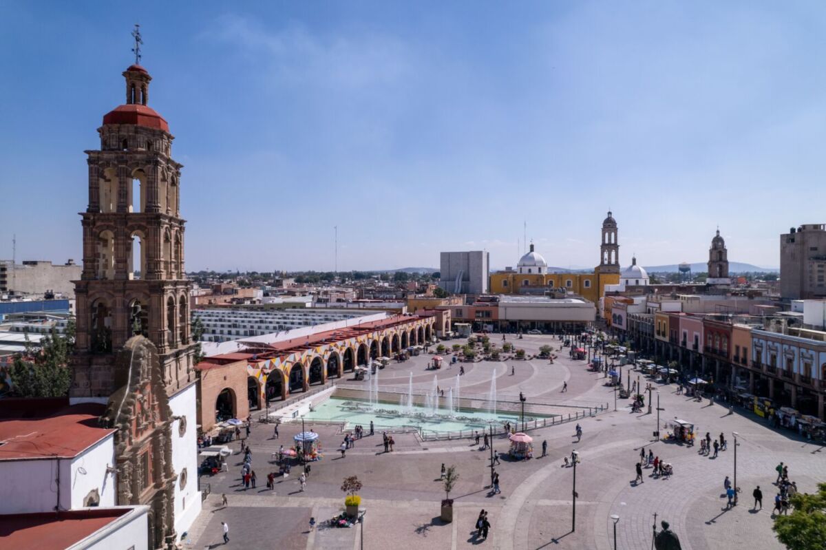 vista aérea del centro histórico de Irapuato, Guanajuato 