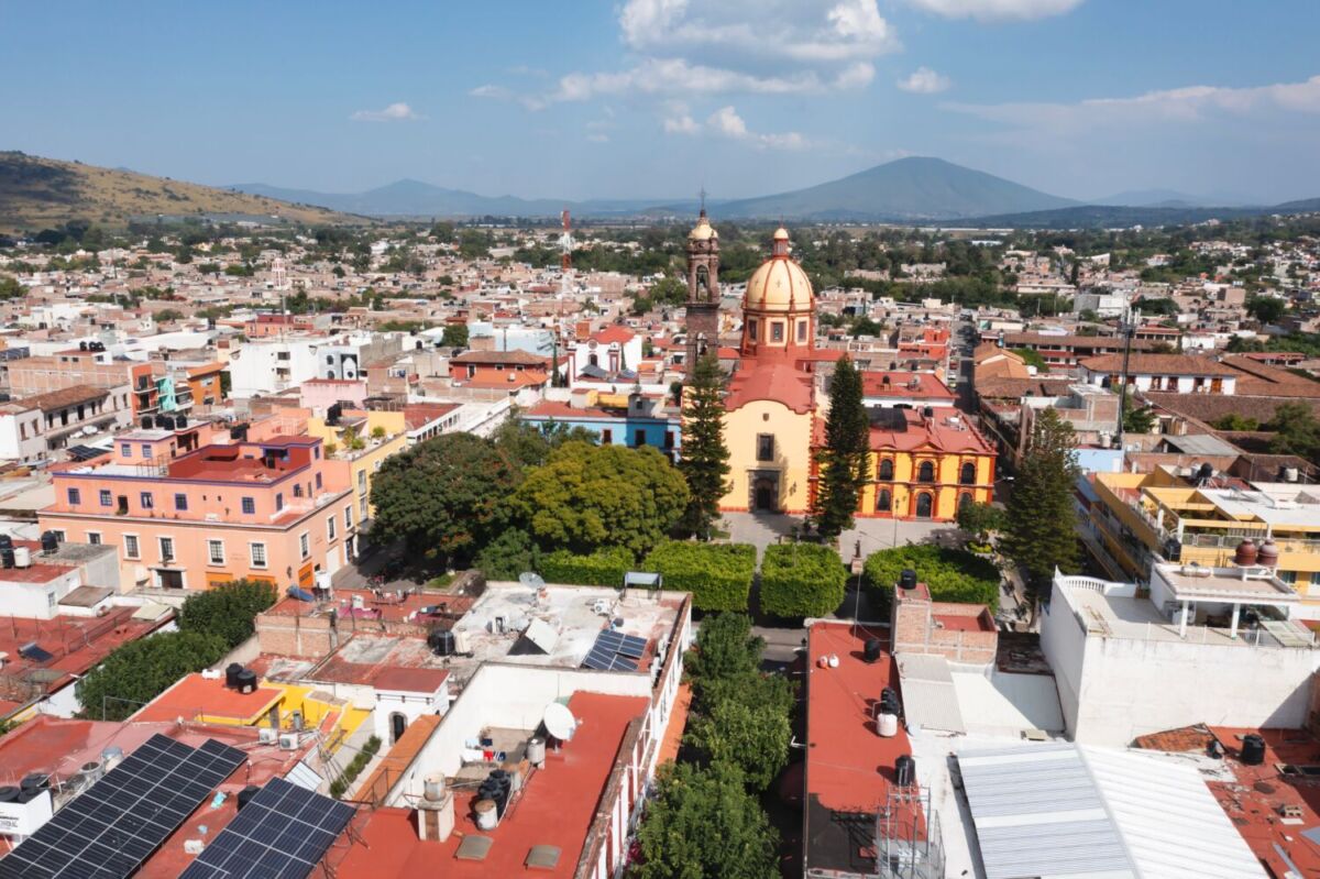 vista aérea de Jiquilpan de Juárez, el Pueblo Mágico de Michoacán 