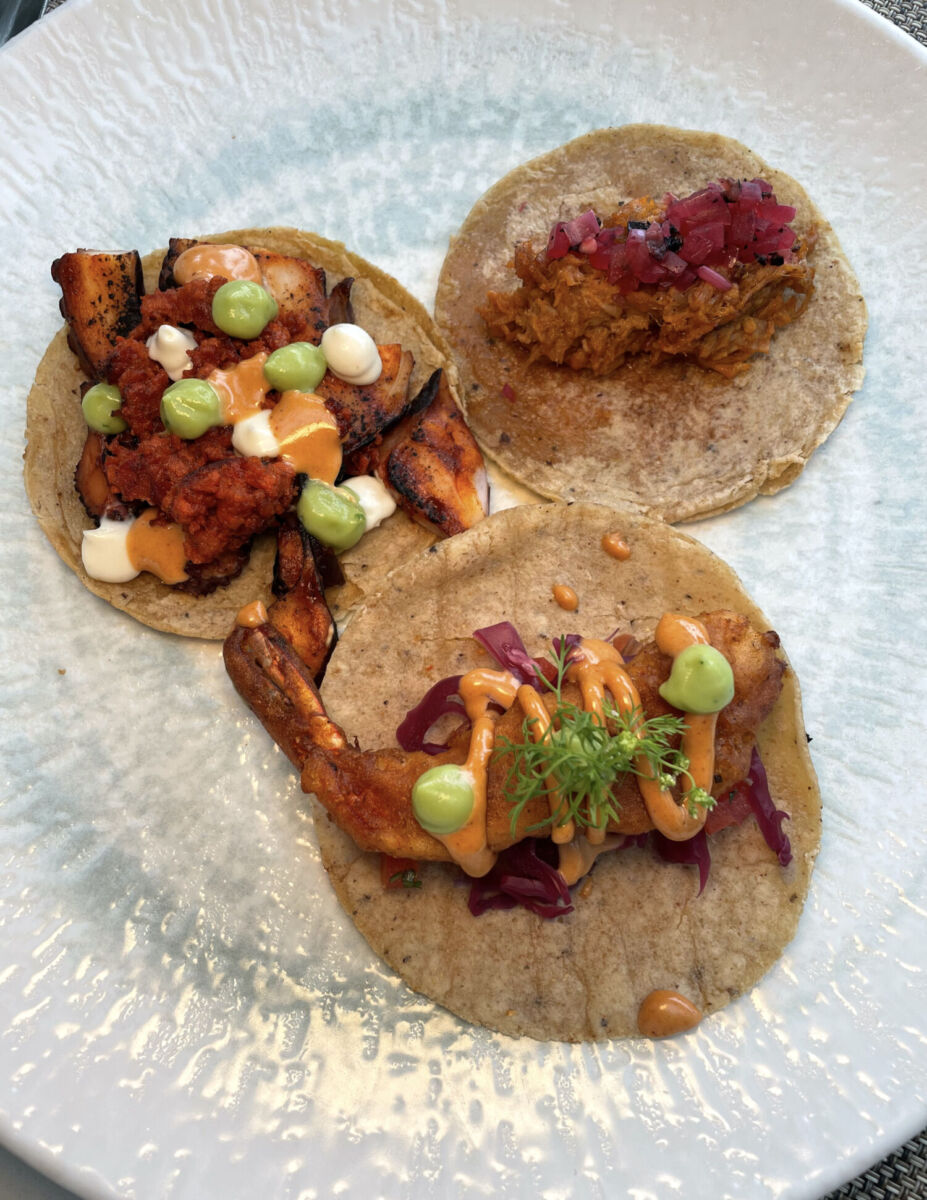 Trilogía de tacos en el restaurante Diana de la CDMX