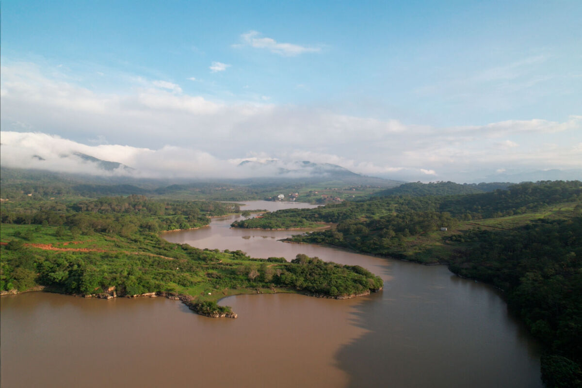 vista aérea de la Presa Corrinchis